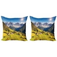 thumbnail image 1 of Ambesonne Nature Throw Pillow Cover 2 Pack, Morning at Countryside, 16", Grey and Green, 1 of 2