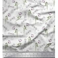 thumbnail image 1 of Soimoi White Heavy Satin Fabric Dragonfly & Floral Fabric Prints By Yard 54 Inch Wide, 1 of 3