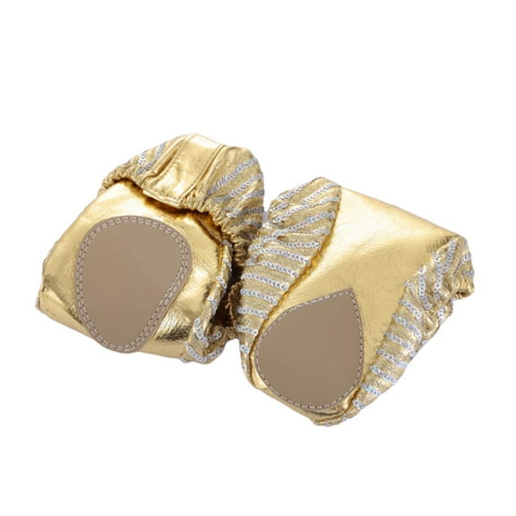 Masteelf Women's Dancing Shoes Ballet Flats Soft Canvas Bell Dance Slippers with Sequin Design