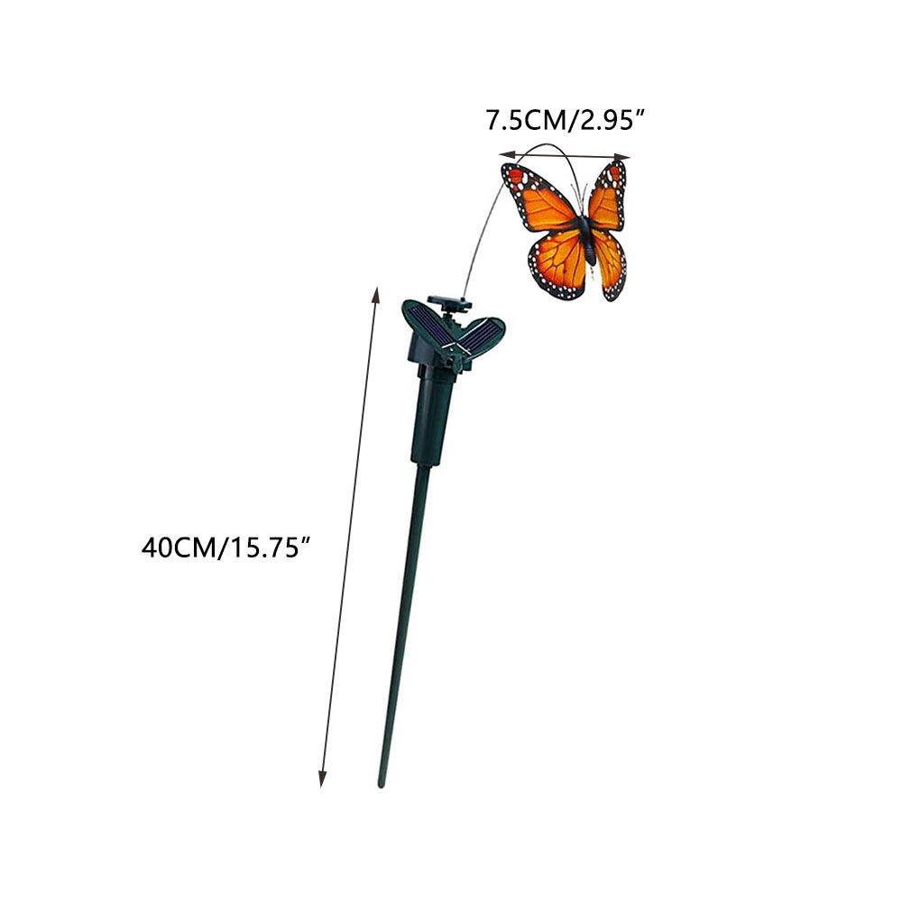 TOP-MAX 5PCS Solar Garden Butterfly Fluttering Solar Butterfly Decoration for Indoor and Outdoor Not Light (Random Color)