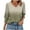 Khaki, variant on Simua Womens Fashion 3/4 Length Sleeve Smocked Cuffs Tops Floral Printed V Neck Loose Blouse Tunic T-shirt