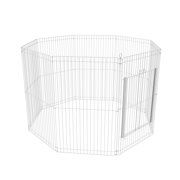 Clean Living Large Canvas 8-Panel Small Pet Playpen Cage, White