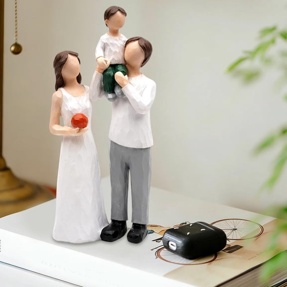 Willow Tree Style Family Figurines Resin Statues – Hand-Painted Home Decor for Living Room, Heartwarming Gifts for Parents & Anniversaries