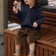 thumbnail image 4 of Suéter de manga larga con capucha para niños, chaquetas y abrigos casuales, de color liso, con capucha y botones, top de punto cómodo e informal, blusa de poliéster para niños., 4 of 7