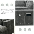 thumbnail image 5 of Harper & Bright Designs Modern U-Shaped Sectional Cloud Couch Set with 2 Ottoman, Chenille 5 Seat Sectional Sofa with Storage Pockets for Small Space Apartment Office, Dark Grey, 5 of 14