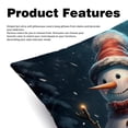 thumbnail image 2 of Snowman Velvet Throw Covers Pillow Inserts - Set of 2 Decorative Pillows with Unique Patterns for Home Decor, Couch, Bed - 16x16, 18x18, 20x20 Inches, 2 of 6