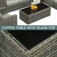 thumbnail image 5 of Royalcraft OUTDOOR 7 Pieces Patio Furniture Sets All Weather Outdoor Sectional Sofa Manual Weaving Wicker Rattan Patio Conversation Set with Storage Box and Glass Table (Grey/Grey), 5 of 7