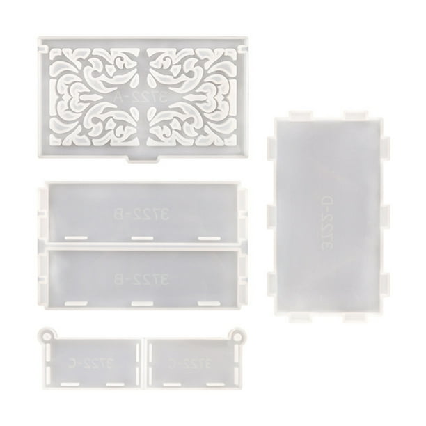Cateissary Caja de almacenamiento tridimensional para moldes, caja de moldes, estuches con patrón multifunción, herramientas de decoración de Artesanía