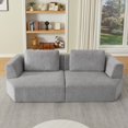 thumbnail image 3 of Neoko Loveseat Sofa, Chenille Velvet Oversized Boneless Cloud Floor Couch, Requires No Assembly, Upholstered Sofa for Living Room, Apartment, 3 of 7