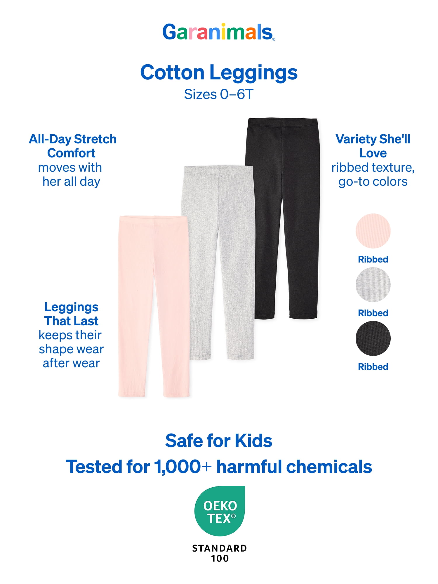 Garanimals Baby & Toddler Girls Leggings, Single & 3-Pack, Sizes 0-6T