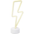 thumbnail image 2 of Lámpara de mesa LED de 11.7 x 4.3 pulgadas, color amarillo neón, base blanca, luz nocturna, para decoración de recámara y fiesta; funciona con pilas, 2 of 5