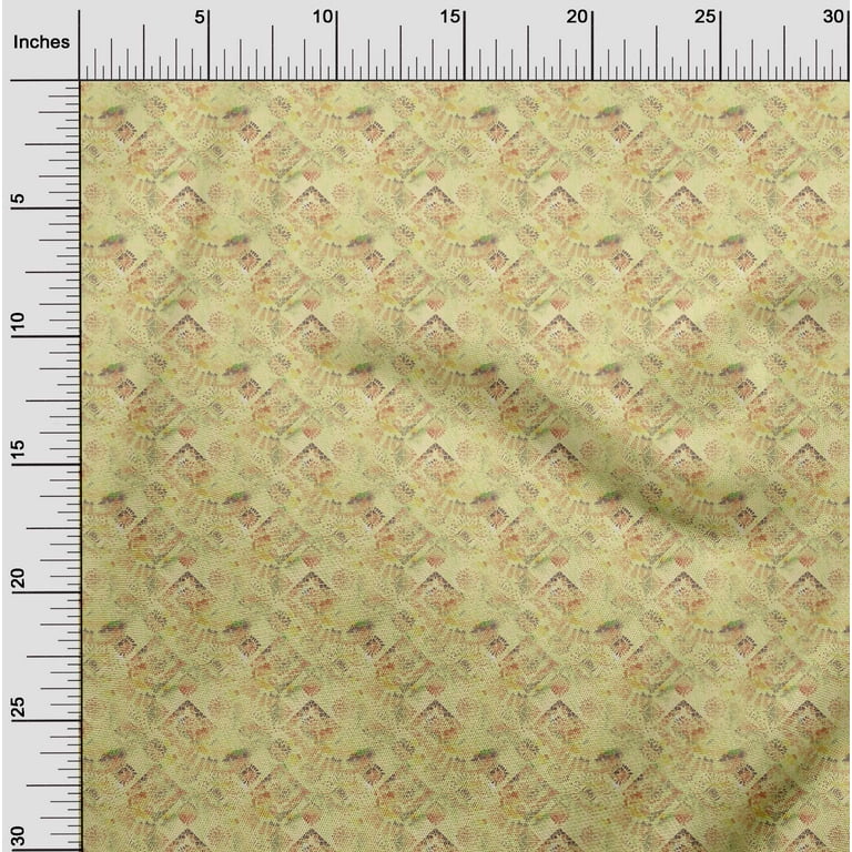 oneOone Cotton Jersey Light Yellow Fabric Asian Tie & Dye With Geometric  Diy Clothing Quilting Fabric Print Fabric By Yard 58 Inch Wide