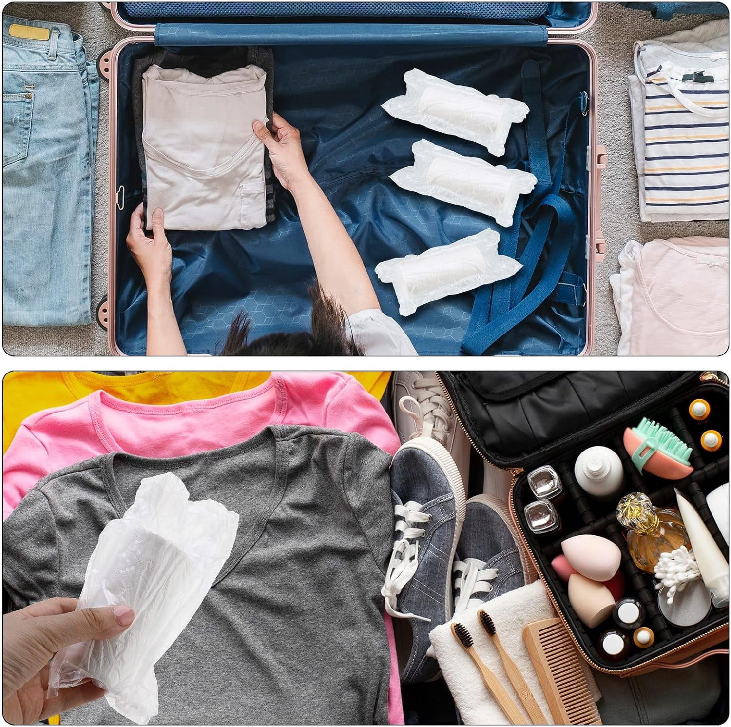 16 Rolls Travel Toilet Paper to Go Packs, Soft Coreless Camping Toilet Paper, Compact Pocket Tissue for Camping Hiking Outdoor Rv and Travel, Portable Individually Wrapped