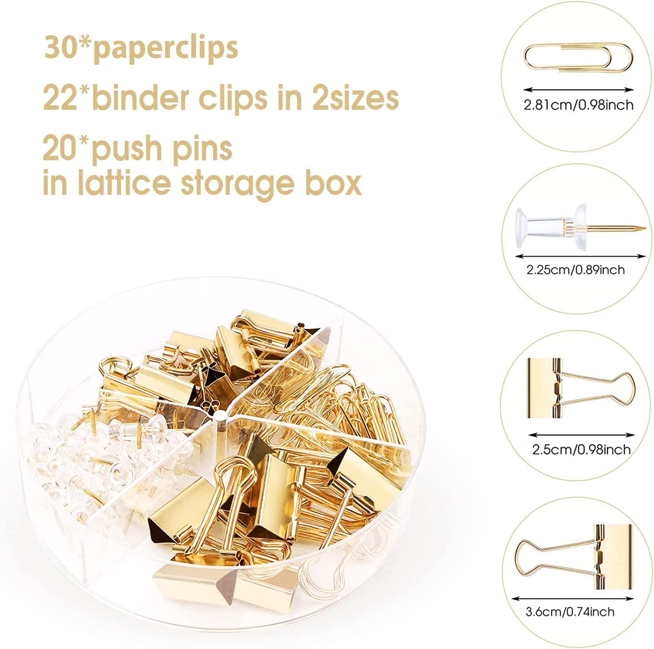 Gold Desk Organizers and Accessories Office Supplies Set Stapler, Pen Holder, Phone Holder, Scissors, Pen, Ruler, 30 Paper Clips, 22 Binder Clip, 20 Tacks and 1000pcs Staples (Gold)