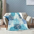 thumbnail image 6 of Blue Navy Chrisanthemum Flowers Bed Blanket Ultra Soft Throw Blanket All Season Warm Light Weight Cozy Plush Blankets for Home Bedroom Sofa Chair Travel, 40"X50", 6 of 6