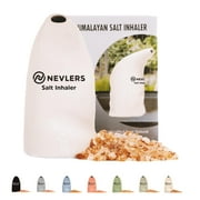 Nevlers Ceramic Salt Inhaler with Pure Himalayan Pink Salt | Asthma and Allergy Relief | White