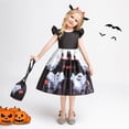 thumbnail image 3 of KAWELL Costume de Citrouille d'Halloween pour Fille avec Sac pour 3-12 Ans, 3 of 5