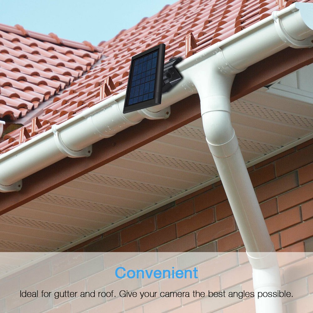 Universal Gutter Mount for Ring Solar Panel Spolight Camera Black