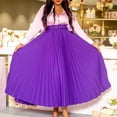 thumbnail image 2 of AURA Womens High Waist A Line Maxi Skirt With Belt Solid Color Office Commuter Elegant Skirt, 2 of 10