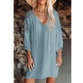 thumbnail image 1 of Vestido Corto con Cuello en V para Mujer,Vestido Corto con Cuello en V Informal para Mujer Vestido Corto Informal de Verano Eficiencia maximizada, 1 of 6