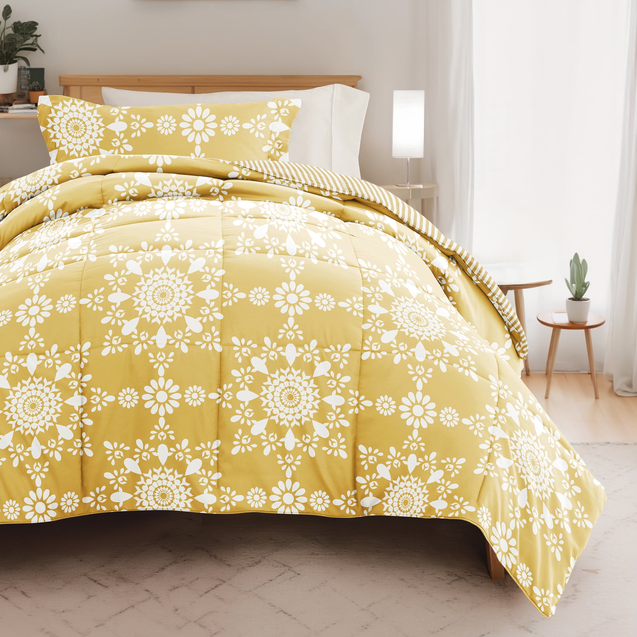 Noble Linens 8 Piece Dorm Bedding Bundle, Comforter & Sheet Set, Pillows, Laundry Bag