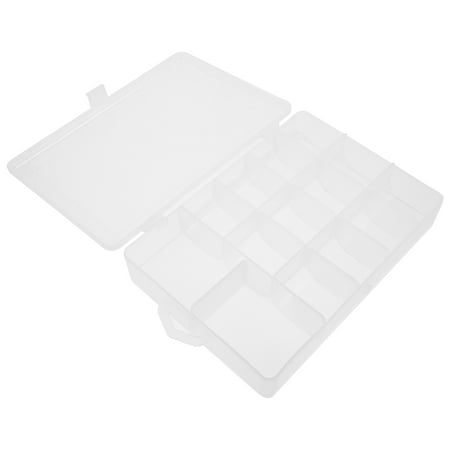 Onaparter Transparent Plastic Box Compact Boxes Fishing Storage Organizer Lure Bait Case Tackle Trays Portable (White)