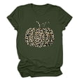 thumbnail image 4 of Trendfront Womens Leopard Pumpkin Graphic T Shirts Crewneck Short Sleeve Fall Halloween Casual Tee Tops Seasonal Party Wear, 4 of 4