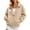 Khaki A, variant on Enjoytime Sweatshirt for Women Collared 3/4 Sleeve Solid Color Zip Up Jacket Fall Fashion Casual Lightweight Sweatshirts