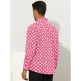 thumbnail image 3 of Unique Bargains Men's Polka Dots Dress Shirt Button Down Long Sleeve Casual Shirts S Pink, 3 of 6