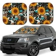 thumbnail image 6 of Kdxio Vintage Sunflowes Print 2-Piece Sun Shade Front Windshield - Foldable Car Front Window Sunshades for Most Sedans SUV Truck, 6 of 6
