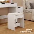 thumbnail image 5 of Vanity Set with Square Mirror and 3 Colors Adjustabe Lights, Aiho Makeup Vanity Desk with Chair & 5 Drawers & 3 Shelves, Best Gifts for Bedroom, Closet Room,White, 5 of 8
