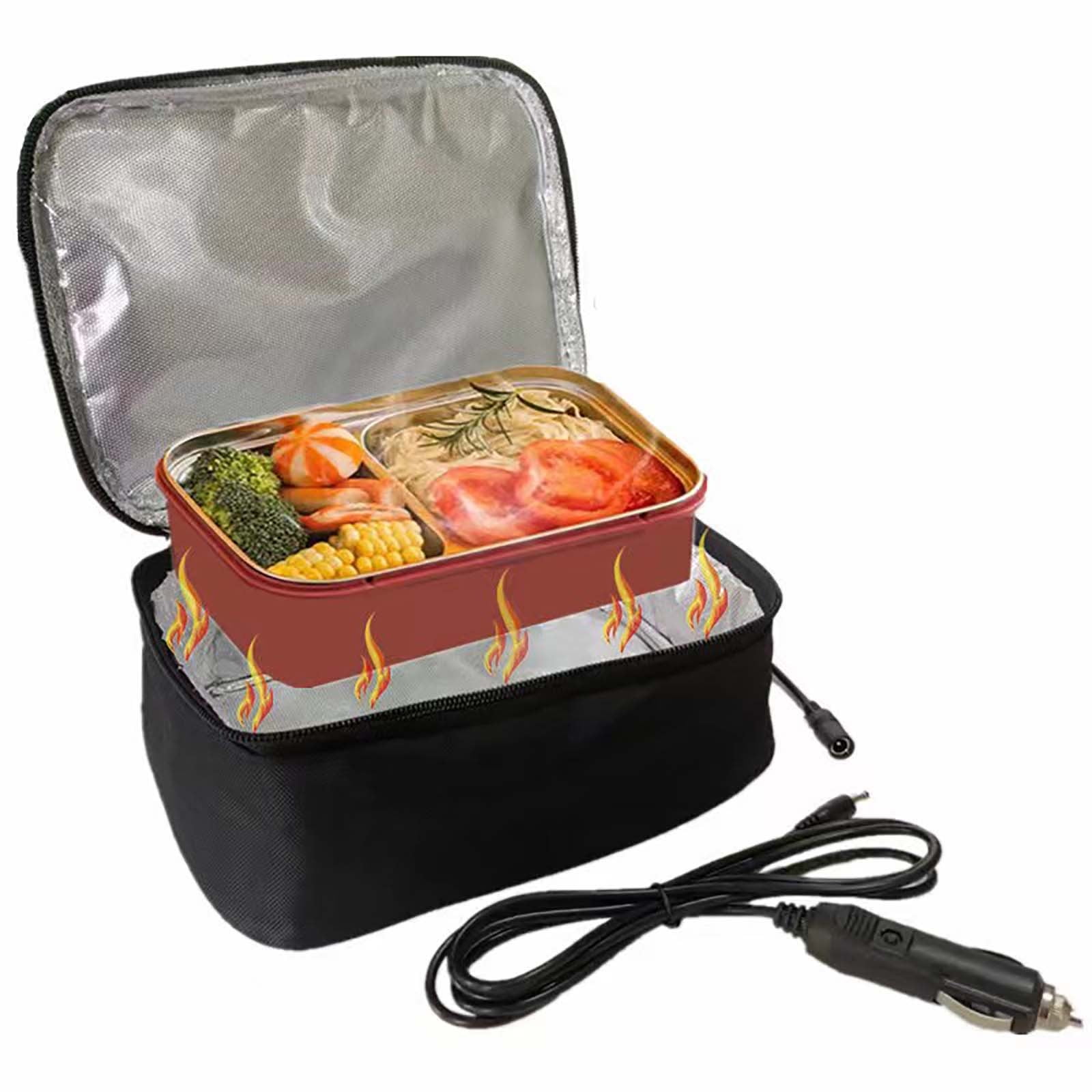 Heated Car Insulated Lunch Box, 12V Portable Food Warmer for Outdoor, Travel and Office, Fast Heating with Circulating Heat and Safe Food-Grade Material