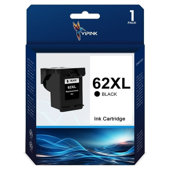 VIPink 62XL Ink Cartridges Compatible for HP 62XL Ink Envy 5660 5540 5640 OfficeJet 200 250 5740 5745 Printer (Black, 1-Pack)