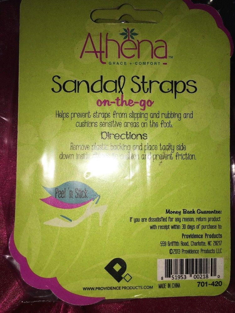 White Item# 701-419 Athena Peel 'n Stick Sandal Straps On-the-Go 8 Strips