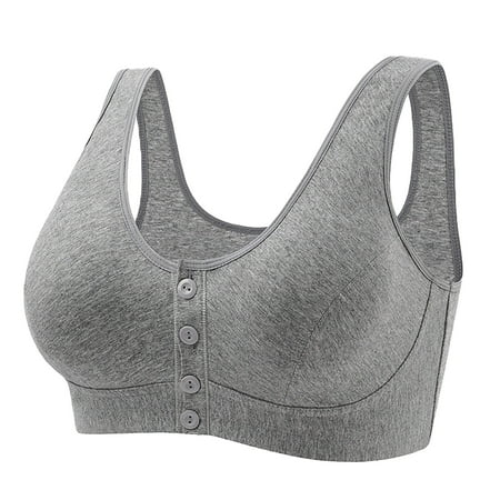 Ploknplq Plus Size Sports Bra front Closure Bras for Women bra Tank Tops for Women bras for Seniors bras Strap Full Coverage Up Bras No Underwire Wireless Bras bras for Women Gray 38 Red S