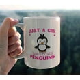 thumbnail image 3 of Penguin Coffee Mug - Penguin Gifts for Girls Women Penguin Lovers, Cute Penguin Gifts, Just a Girl Who Loves Penguins Ceramic Coffee Mug 11 oz., 3 of 5