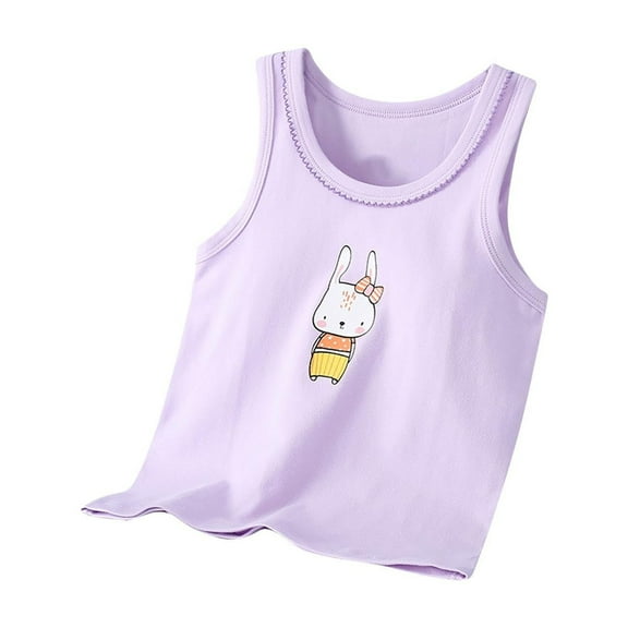 ShiShine Toddler Boys Girls Cotton Tank Tops Soft Crewneck Undershirts Summer Cute Print Sleeveless Vests Size 3-13T