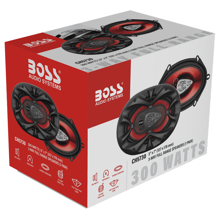 BOSS CH5730 Chaos Series Car Speakers, 5x7 Inch, 300W Max, 3 Way