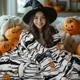 thumbnail image 5 of Halloween Throw Blanket Cozy Fleece Spooky Horror Blankets Gifts for Women Men Halloween Decoration for Party Sofa Bed Couch 50"X60", 5 of 6
