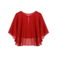 thumbnail image 5 of Kaerm Women's Soft Chiffon Shawl Wraps Sheer Shrug for Evening Dress Wedding Cape Cover Up Red One Size, 5 of 6