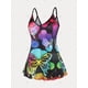 thumbnail image 2 of Tank Top de Talla Extra con Estampado de Mariposa de Colores Rosegal Camisetas sin mangas de talla grande, 2 of 5