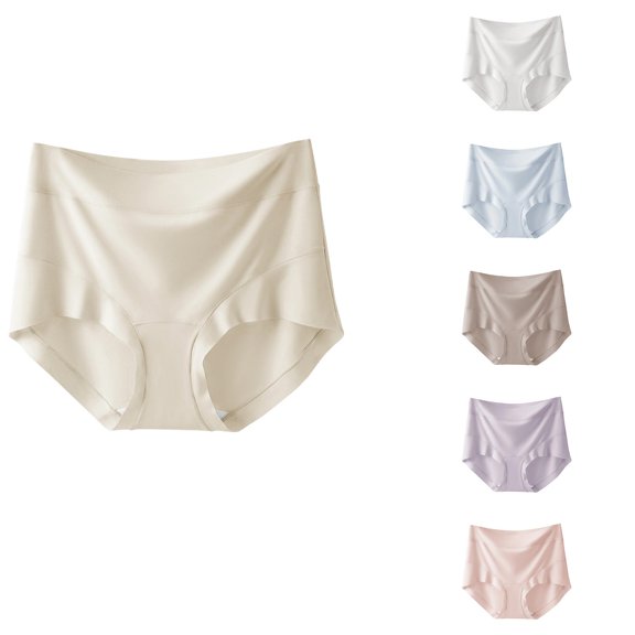 HVOBTTY Women's Cotton High Waist Briefs Solid Color Underwear Sweat Wicking High Stretch Comfortable Waist Breathable Panties