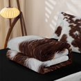 thumbnail image 5 of Manfei Rustic Cow Print Zipper Full Size Comforter Sets with Fitted Sheet and 2 Pillowcases,Rustic Farm Animal Zipper Bedding Set,Dark Brown,Reversible, 5 of 7