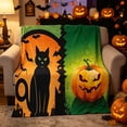 thumbnail image 5 of SHENGXINY Halloween Throw Blanket Decorations Indoor,Whimsical Cartoon-Print Fleece Blanket for Window Sofa Fall Comfort Decor, 5 of 9