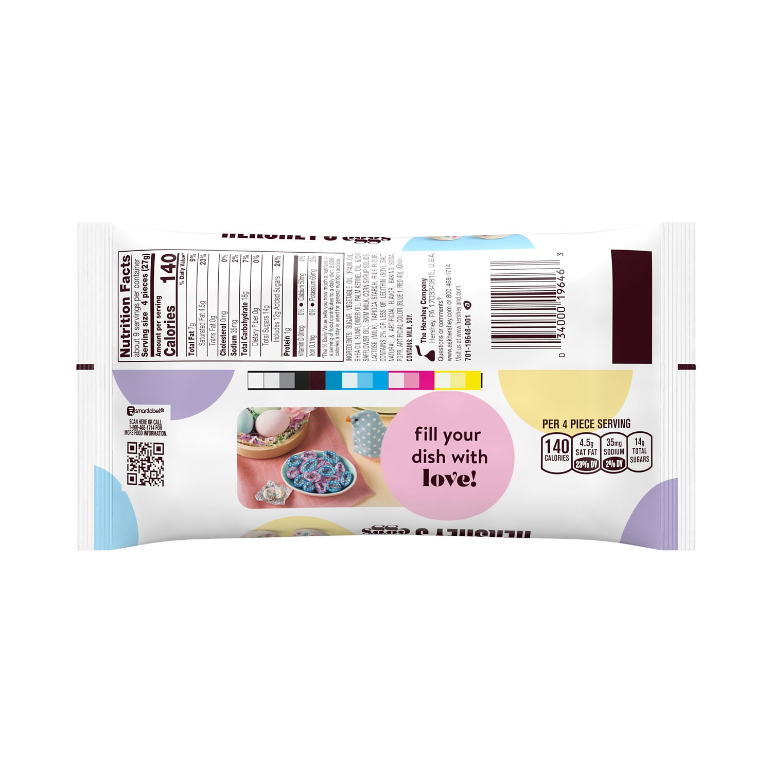 (3 pack) Hershey`s Cookies 'n' Creme Polka Dot Eggs, Easter Candy Bag, 8.5 oz