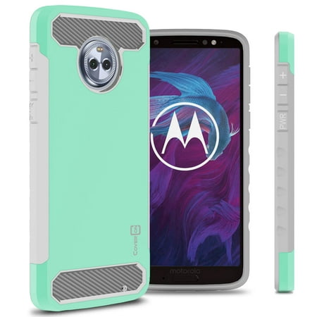 CoverON Motorola Moto G6 Plus Case, Arc Series Hybrid Phone Cover with Carbon Fiber Accents