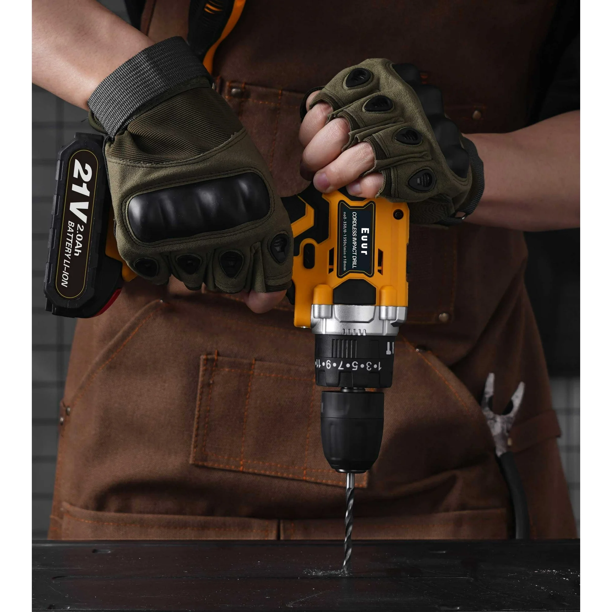 Euur 21V Cordless Drill Set with 2Ah Battery photo 4