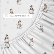 Noble Linens 3 Piece Holiday Microfiber Bed Sheet Set, Vintage Snowman, Twin