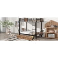 thumbnail image 5 of Miekor Furniture Twin XL over Twin XL Metal Bunk Bed with MDF Board Guardrail and Two Storage Drawers,Black 23AAB, 5 of 9