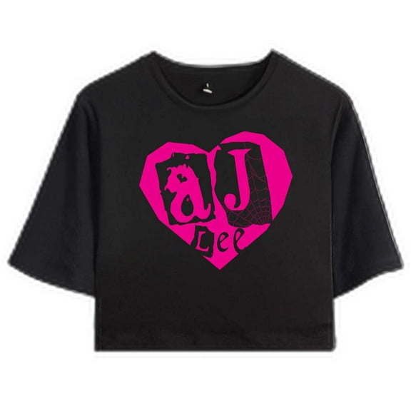 AJ Lee Merch Heart Logo T-Shirt For Women&Girls Midriff Short Sleeve Summer Clothing Vest Tee